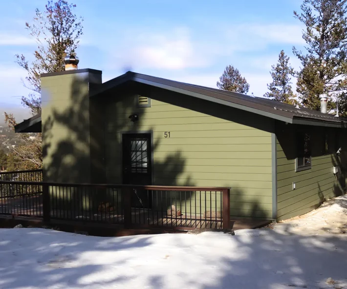 James Hardie siding Nederland CO mountain home forest green